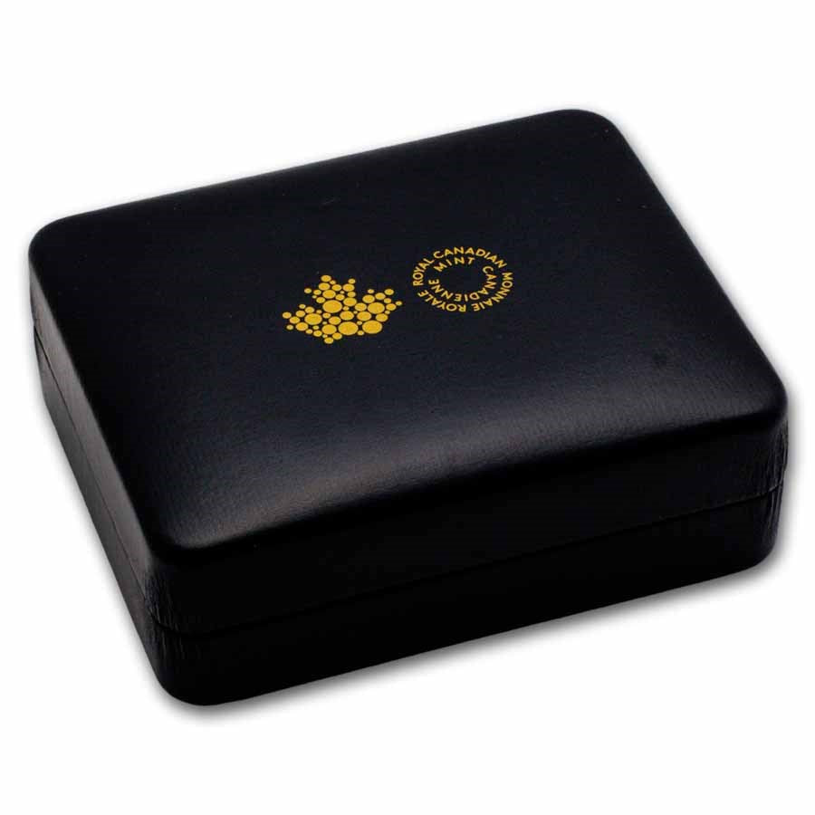 Canada Maple Tree of Life Yellow Gold Plated Silver 5 oz (ounce) coin