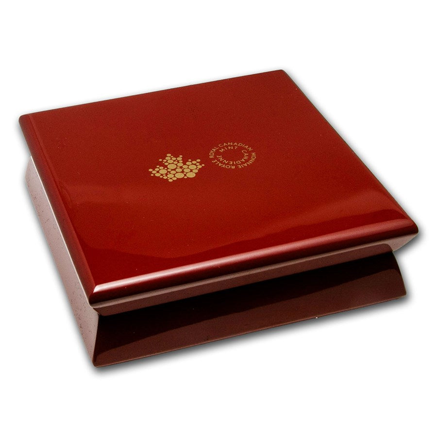 Canada Maple Leaves in Motion Yellow Gold Plated Silver 5 oz (ounce) coin