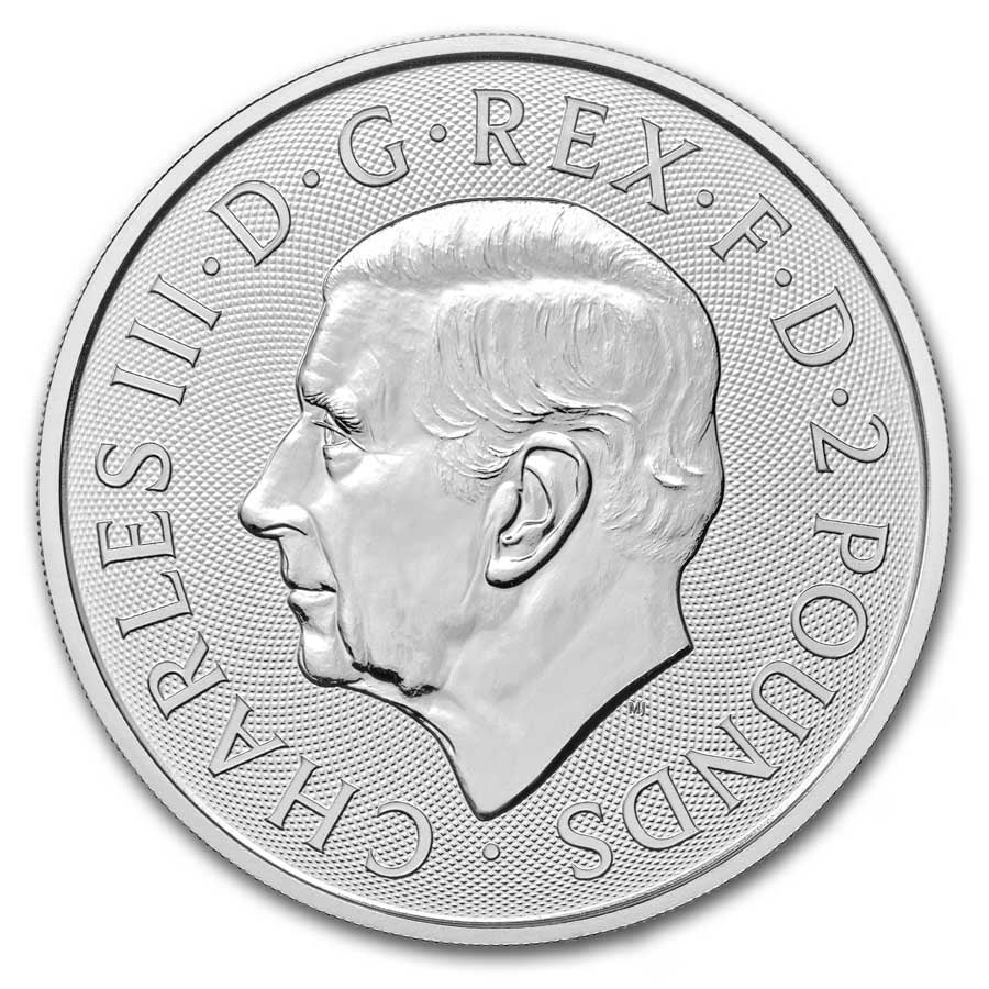 Great Britain Britannia King Charles Silver 1 oz (ounce) coin