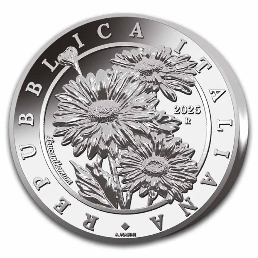 Italy Flora and Fauna The Daisy Silver 1 oz (ounce) coin Italian State Mint