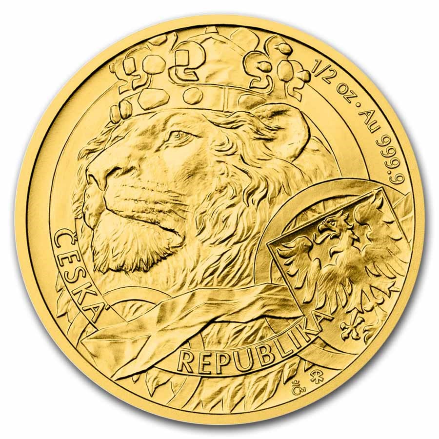 Czech Lion 2025 Gold 1/2 oz (ounce) coin