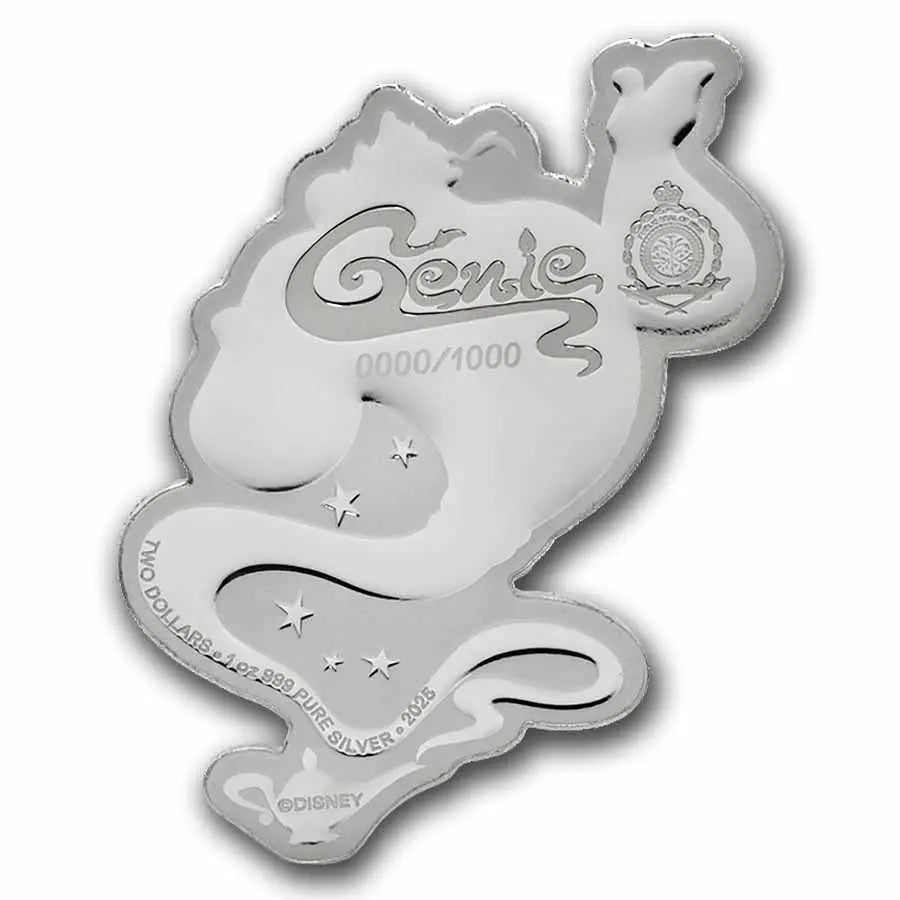 Disney Aladdin Genie Silver 1 oz (ounce) New Zealand Mint