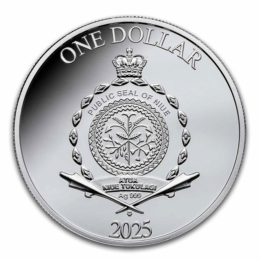Niue Lunar Snake Lucky Number 7 Silver 1/2 oz (ounce) coin