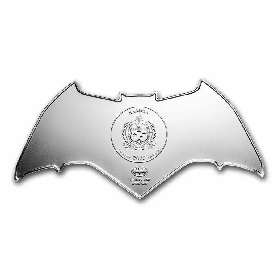 Batman Batarang Shaped Colorized Silver 1 oz (ounce) MDM Mint