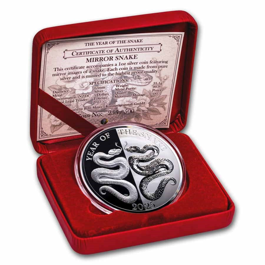 Tokelau Mirror Snake Silver 1 oz (ounce) coin
