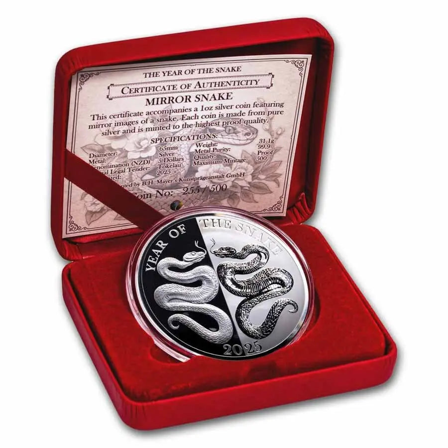 Tokelau Mirror Snake Silver 1 oz (ounce) coin ABConcept Gold Store AE