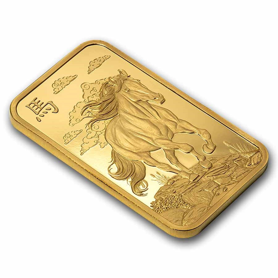 PAMP Suisse Lunar Legends 1,000 Mile Horse Gold 1 oz (ounce) Bar