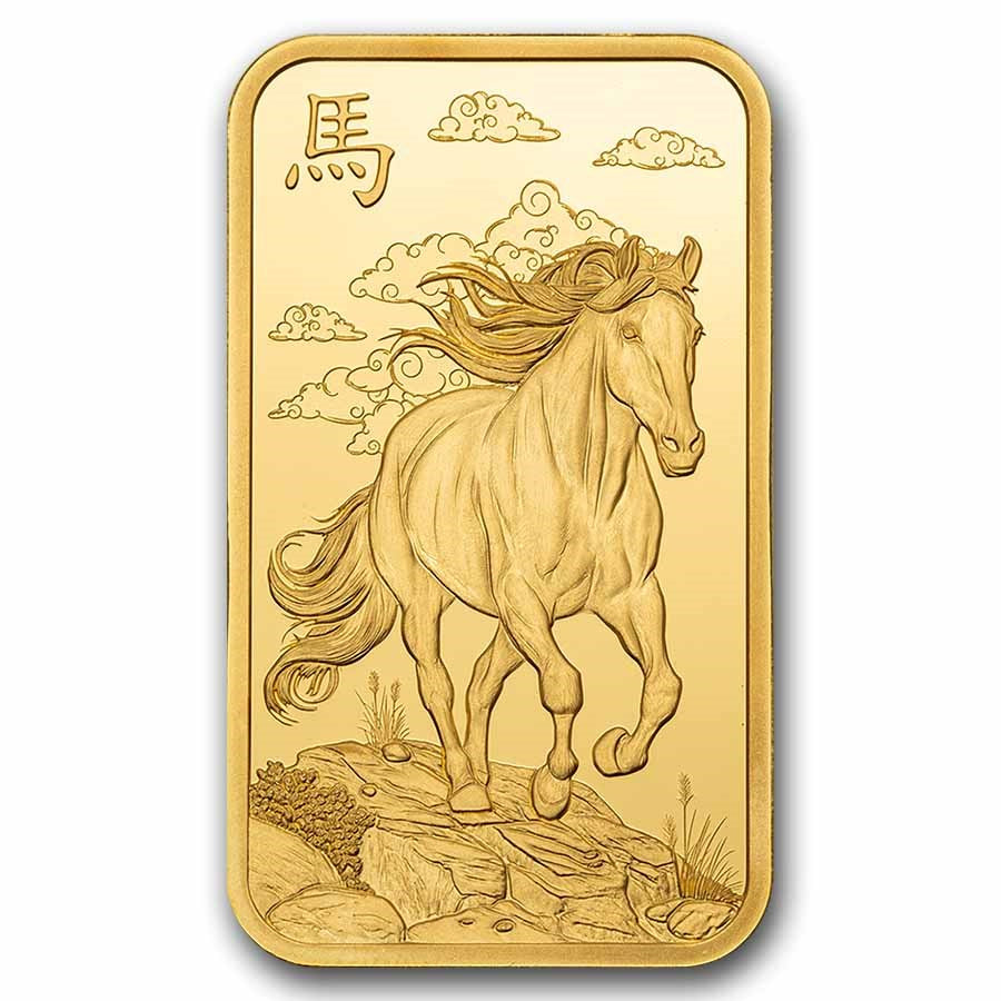 PAMP Suisse Lunar Legends 1,000 Mile Horse Gold 1 oz (ounce) Bar