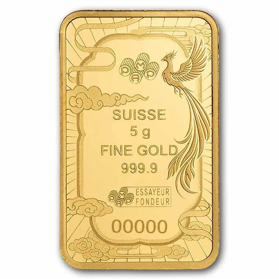 PAMP Suisse Good Luck Phoenix Gold 5 gram Bar PAMP Suisse