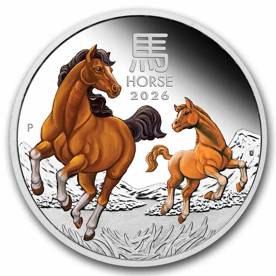 Australia Lunar Horse Silver 3 oz (ounce) Set The Perth Mint