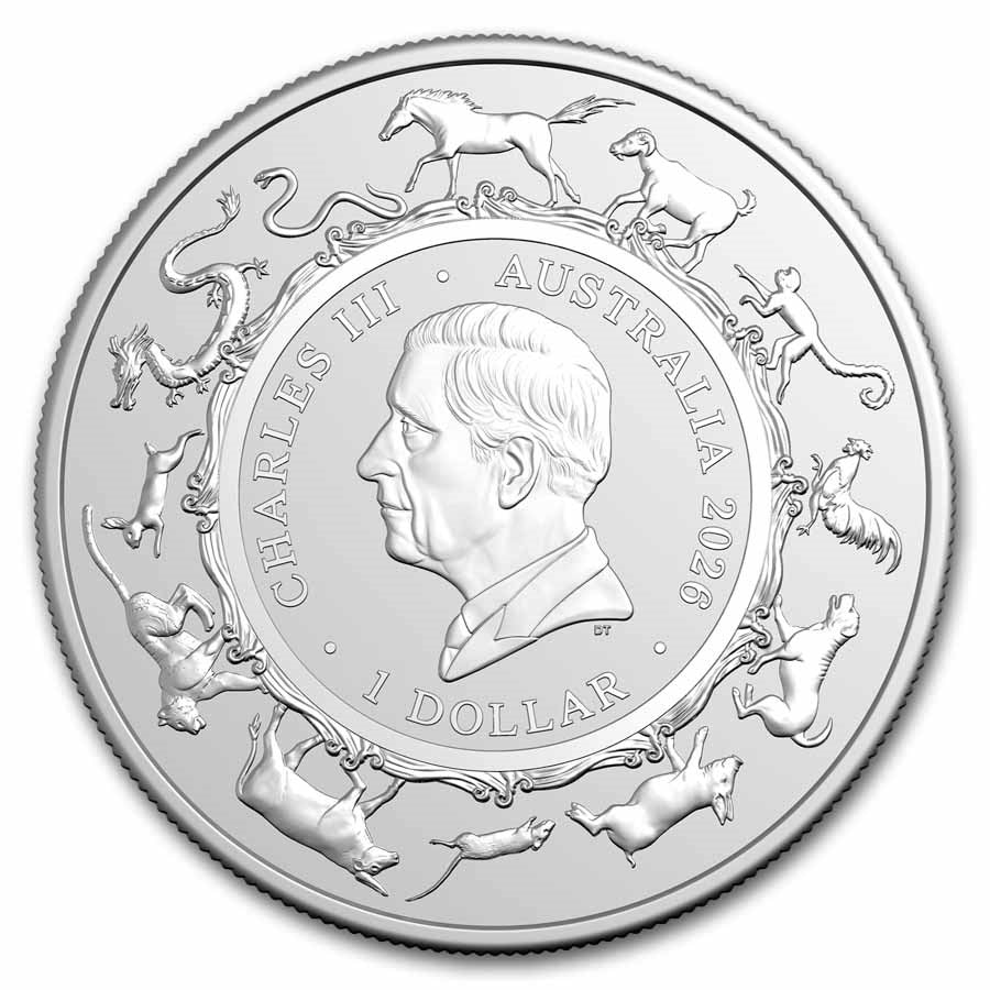 Australia Lunar Galloping Horse Silver 1 oz (ounce) coin The Royal Australian Mint