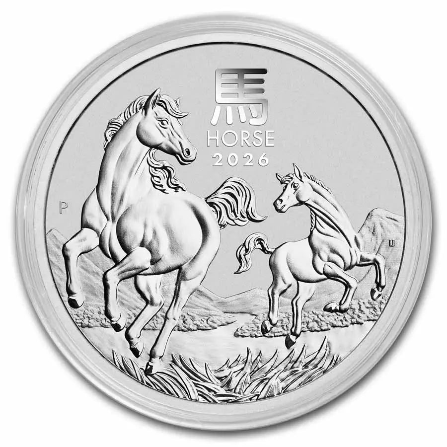 Australia Lunar Horse Silver 2 oz (ounce) coin The Perth Mint