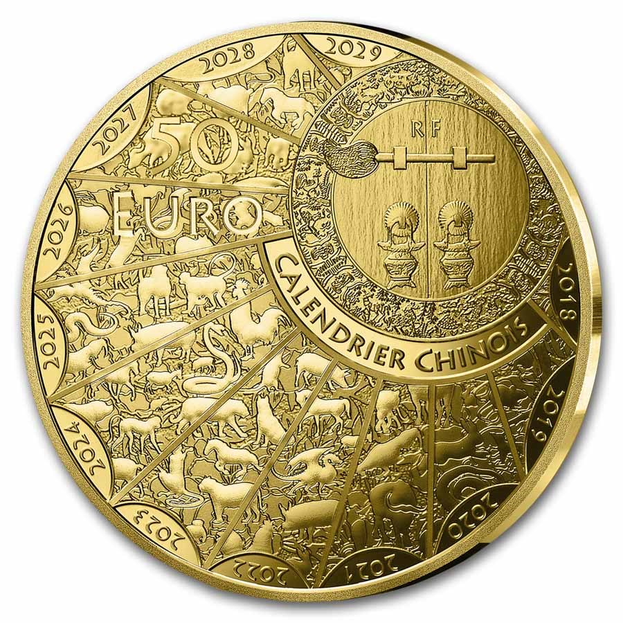 France Lunar Horse Gold 1/4 oz (ounce) coin