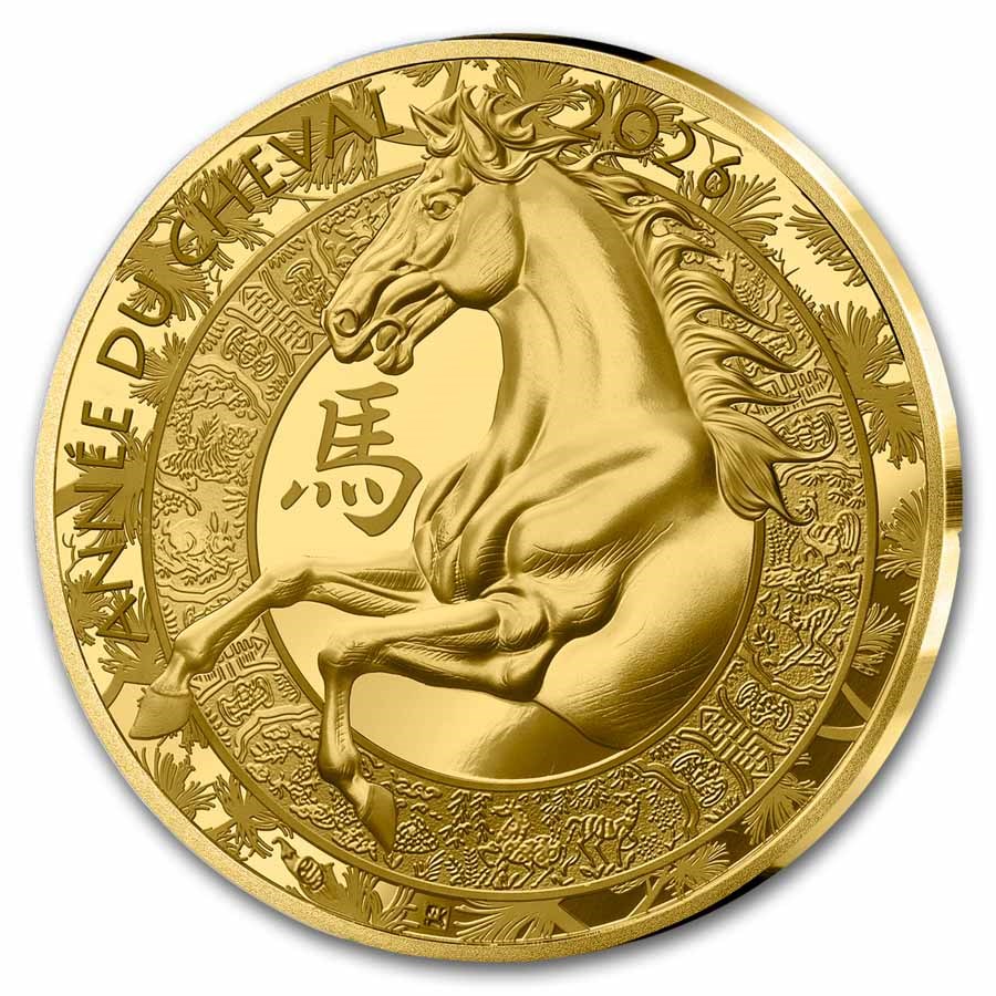 France Lunar Horse Gold 1/4 oz (ounce) coin