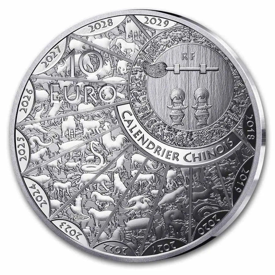 France Lunar Horse Silver 22 gram coin Monnaie de Paris