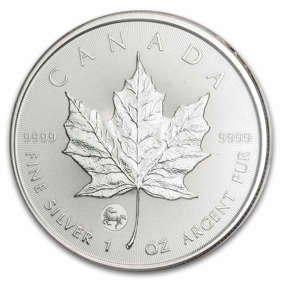 Canada Maple Leaf Lunar Horse Silver 1 oz (ounce)
