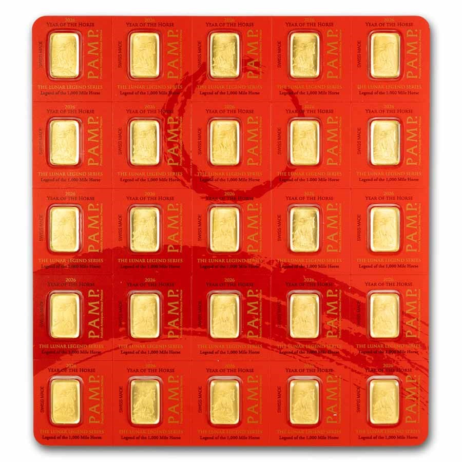 PAMP Suisse Lunar Legends 1,000 Mile Horse Multigram Gold 25 x 1 gram