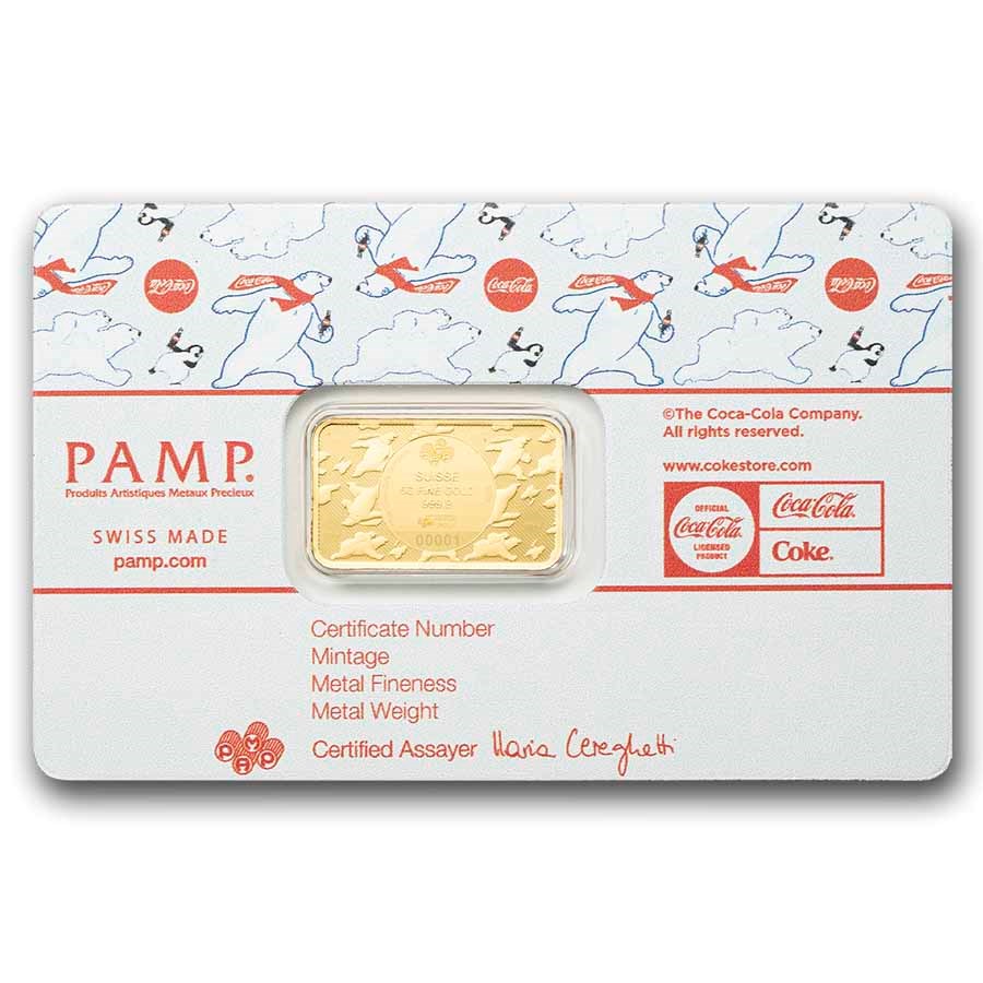 PAMP Suisse Coca Cola Polar Bear & Friends Gold 5 gram Bar PAMP Suisse