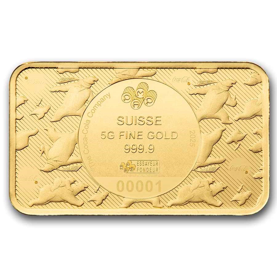 PAMP Suisse Coca Cola Polar Bear & Friends Gold 5 gram Bar PAMP Suisse