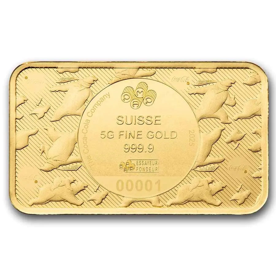 PAMP Suisse Coca Cola Polar Bear & Friends Gold 5 gram Bar PAMP Suisse