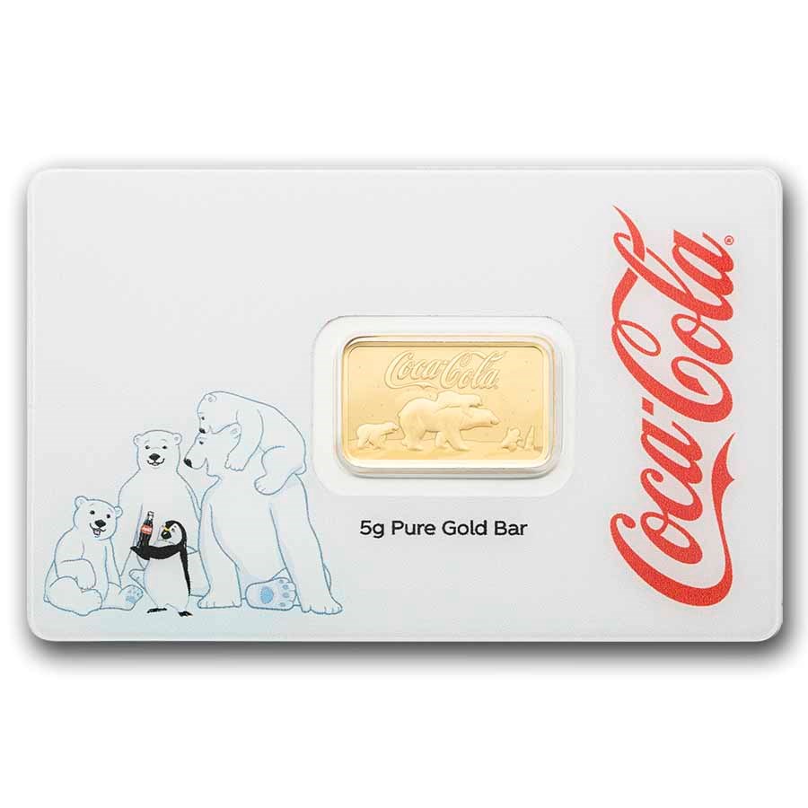PAMP Suisse Coca Cola Polar Bear & Friends Gold 5 gram Bar PAMP Suisse