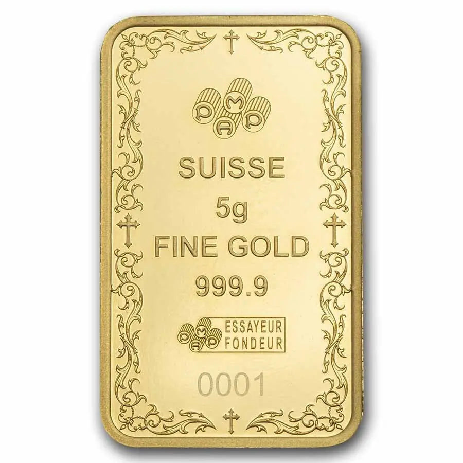 PAMP Suisse Cross of Christianity Gold 5 gram Bar PAMP Suisse