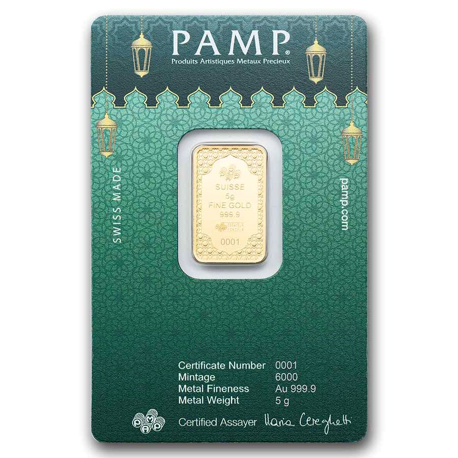 PAMP Suisse Eid Mubarak Gold 5 gram Bar