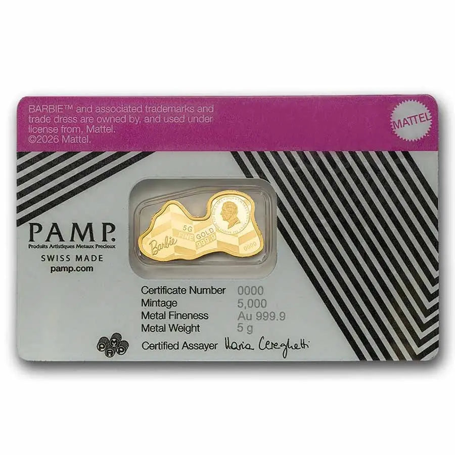PAMP Suisse Barbie Gold 5 gram Bar PAMP Suisse