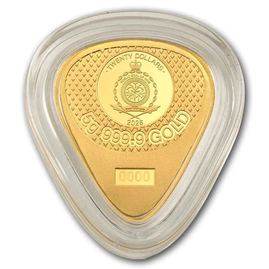 PAMP Suisse Fender Guitar Pick Telecaster 75th Anniversary Gold 5 gram Bar PAMP Suisse