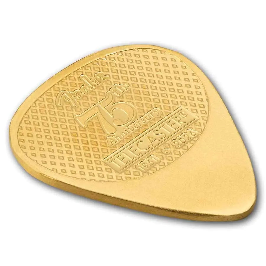PAMP Suisse Fender Guitar Pick Telecaster 75th Anniversary Gold 5 gram Bar PAMP Suisse