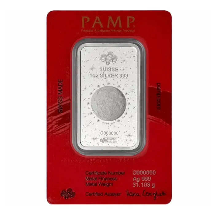 PAMP Suisse Lunar Legends 1,000 Mile Horse Silver 1 oz (ounce) Bar PAMP Suisse