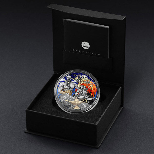 Aladdin The Wonderful Lamp Silver 2 oz (ounce) coin