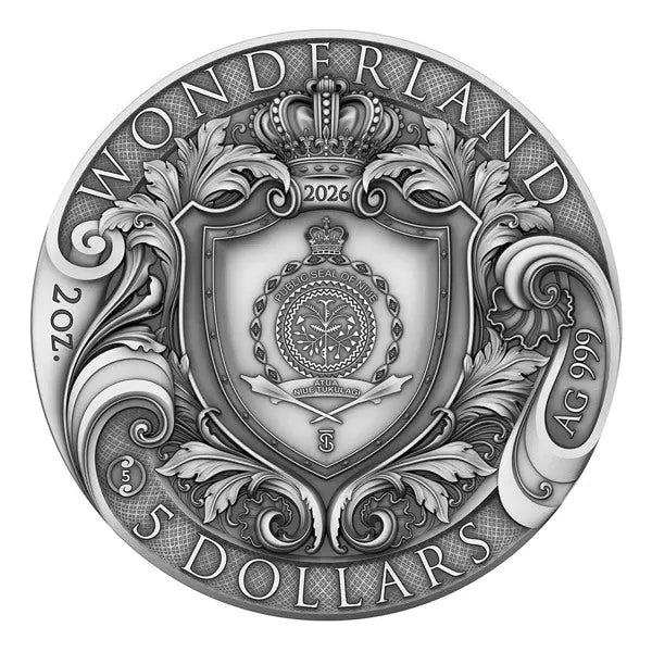 Alice in Wonderland Silver 2 oz (ounce) coin T&S Coin