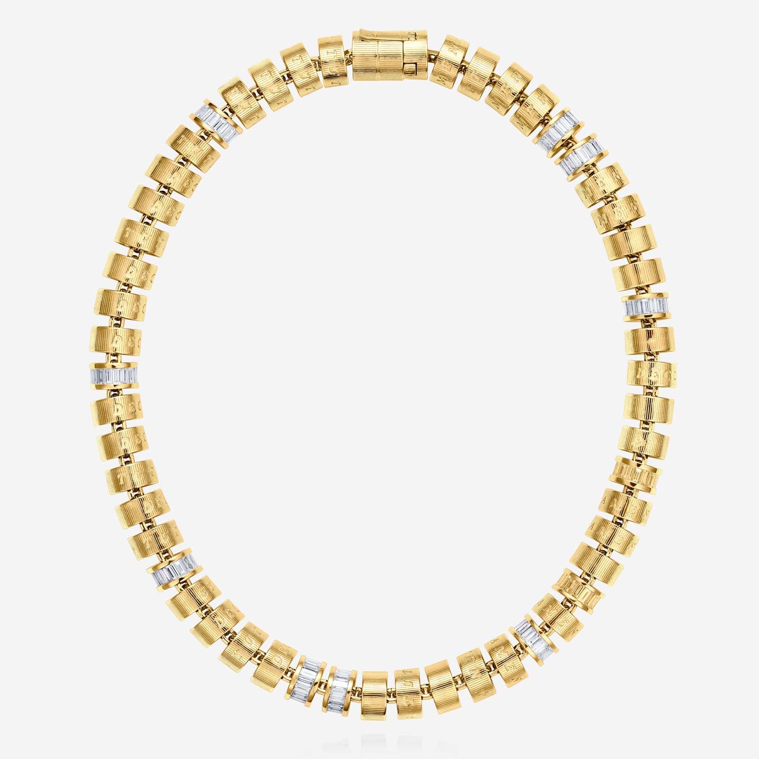 886 Tutamen Large Stack Necklace Diamond in 18ct Yellow Gold
