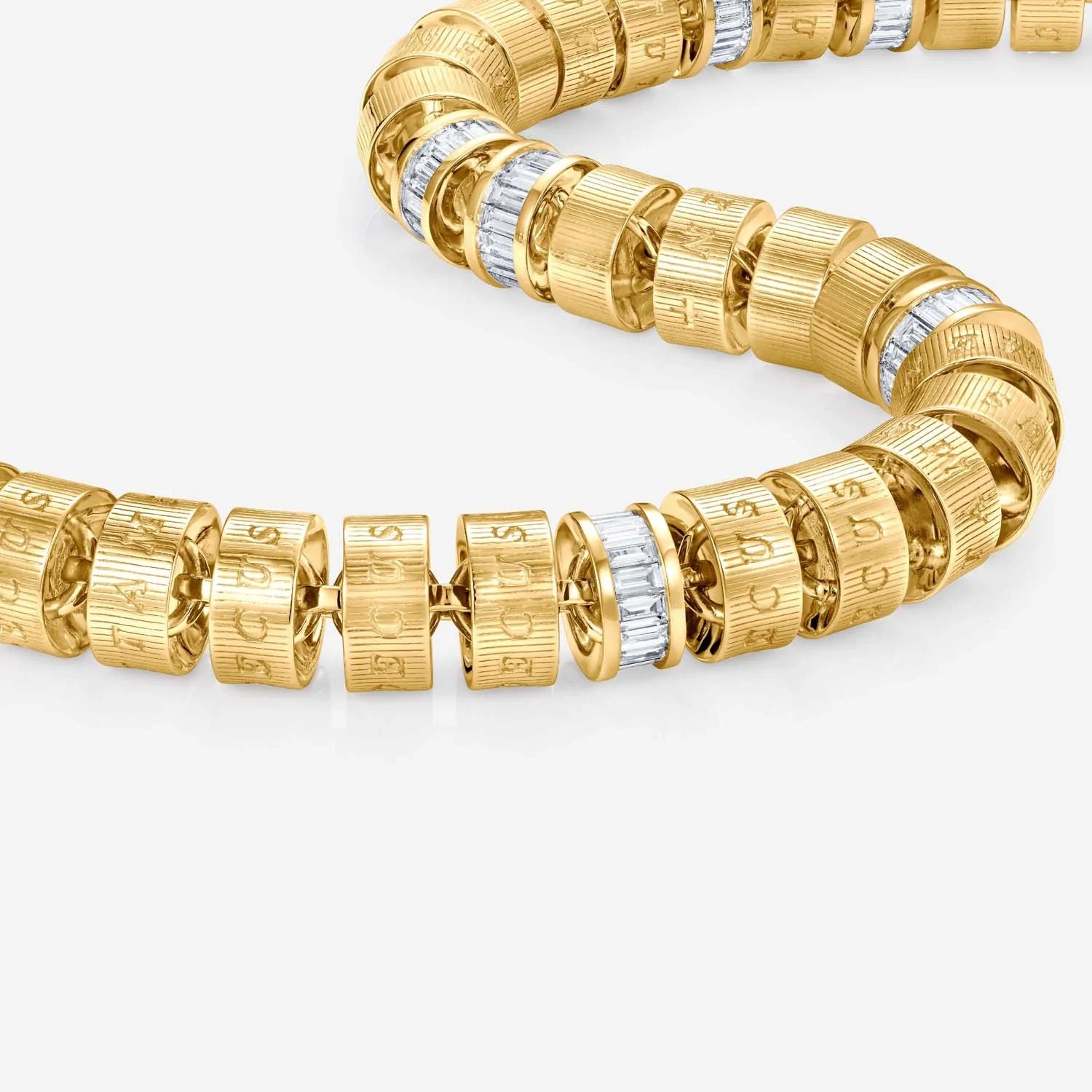 886 Tutamen Large Stack Necklace Diamond in 18ct Yellow Gold