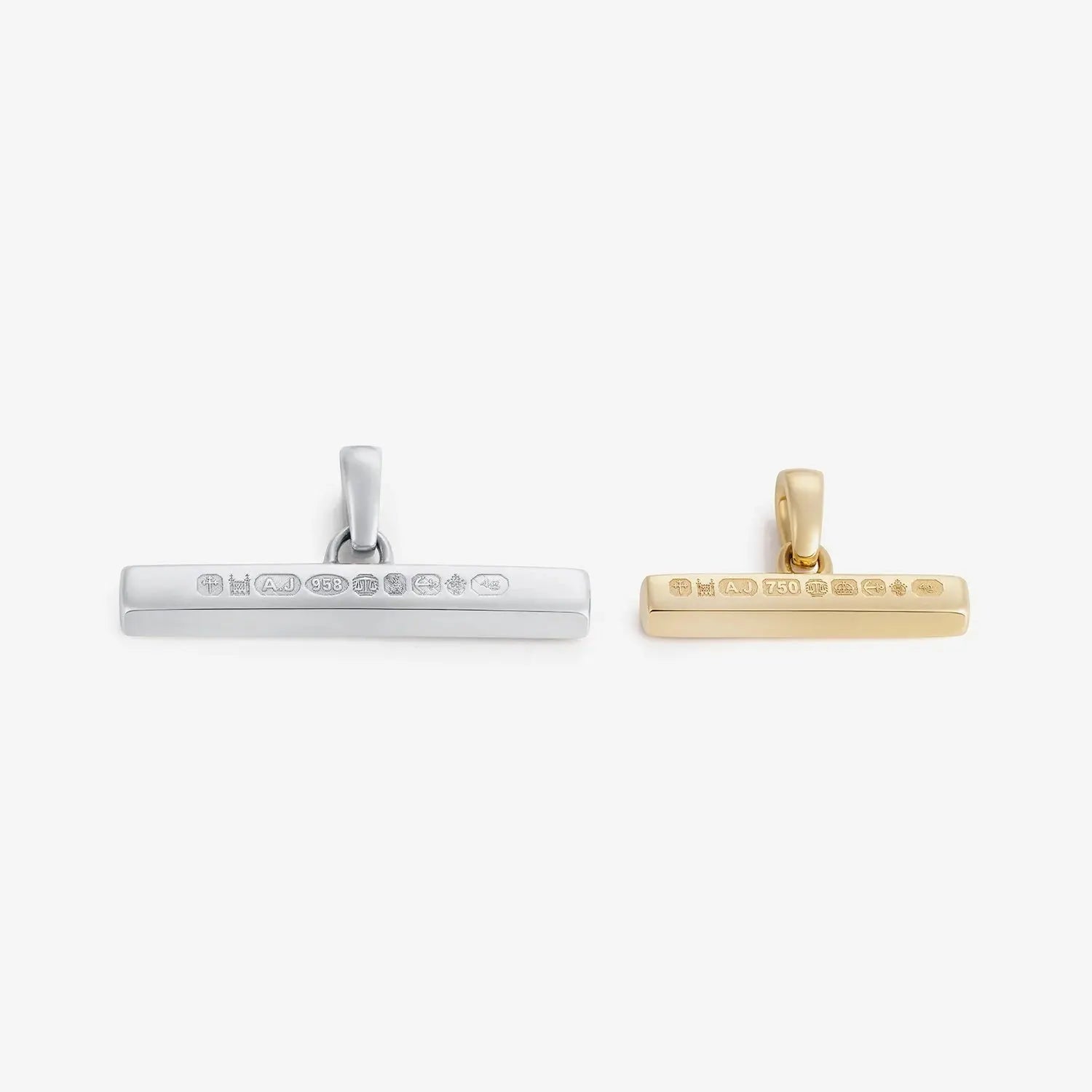 886 T-Bar Pendant With Chain in 18ct Yellow Gold 886 The Royal Mint