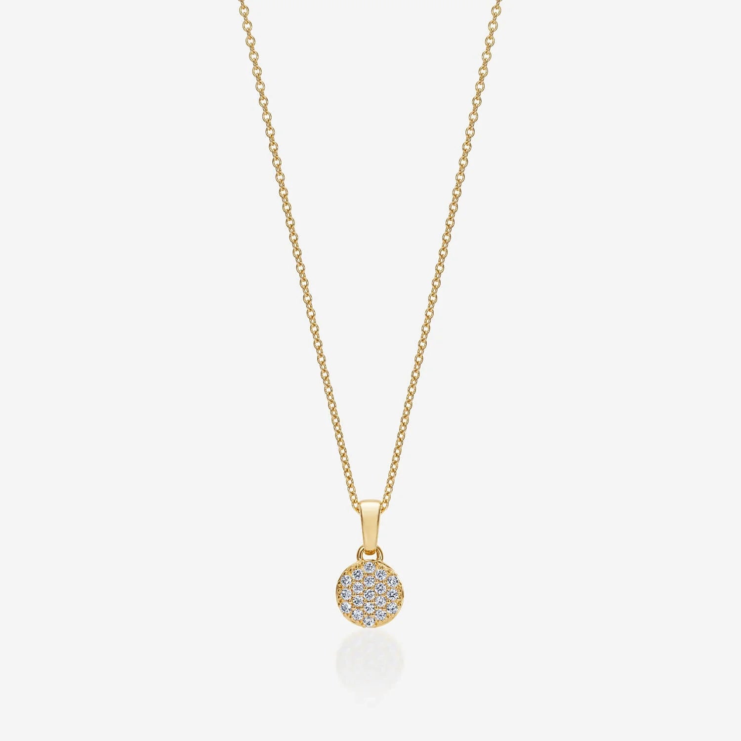 886 Button Pendant With Chain in 18ct Yellow Gold