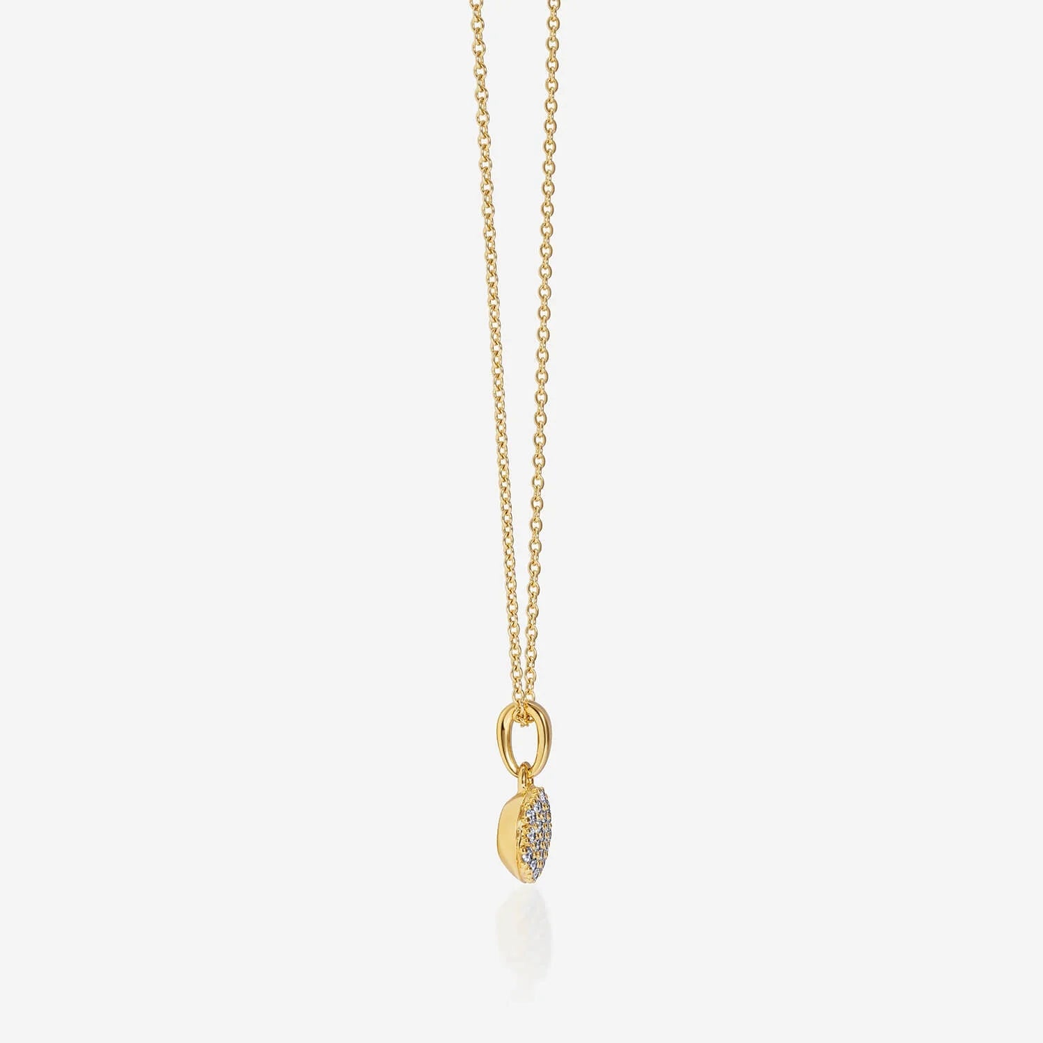 886 Button Pendant With Chain in 18ct Yellow Gold