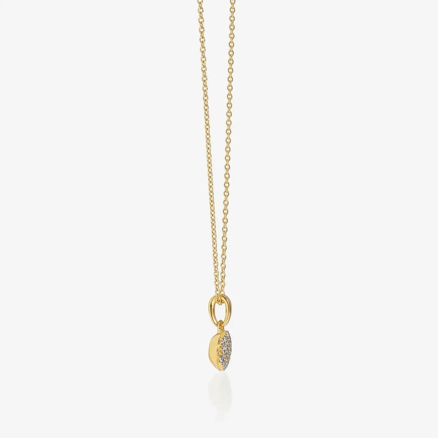 886 Button Pendant With Chain in 18ct White Gold 886 The Royal Mint