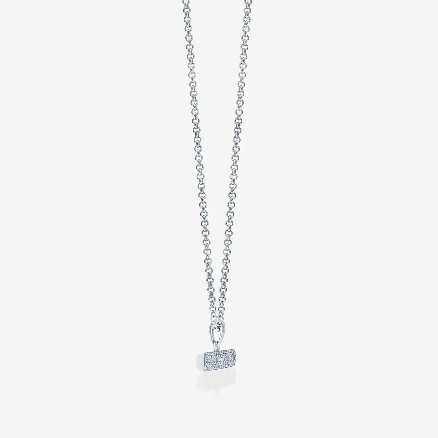 886 T-Bar With Chain in 18ct White Gold