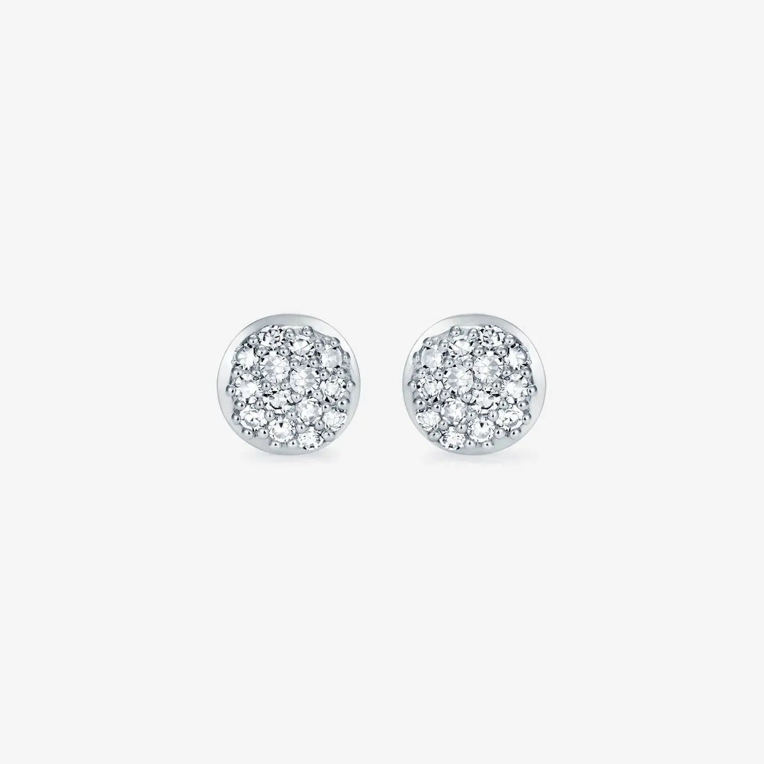 886 Pavé Stud Earrings in 18ct White Gold 886 The Royal Mint