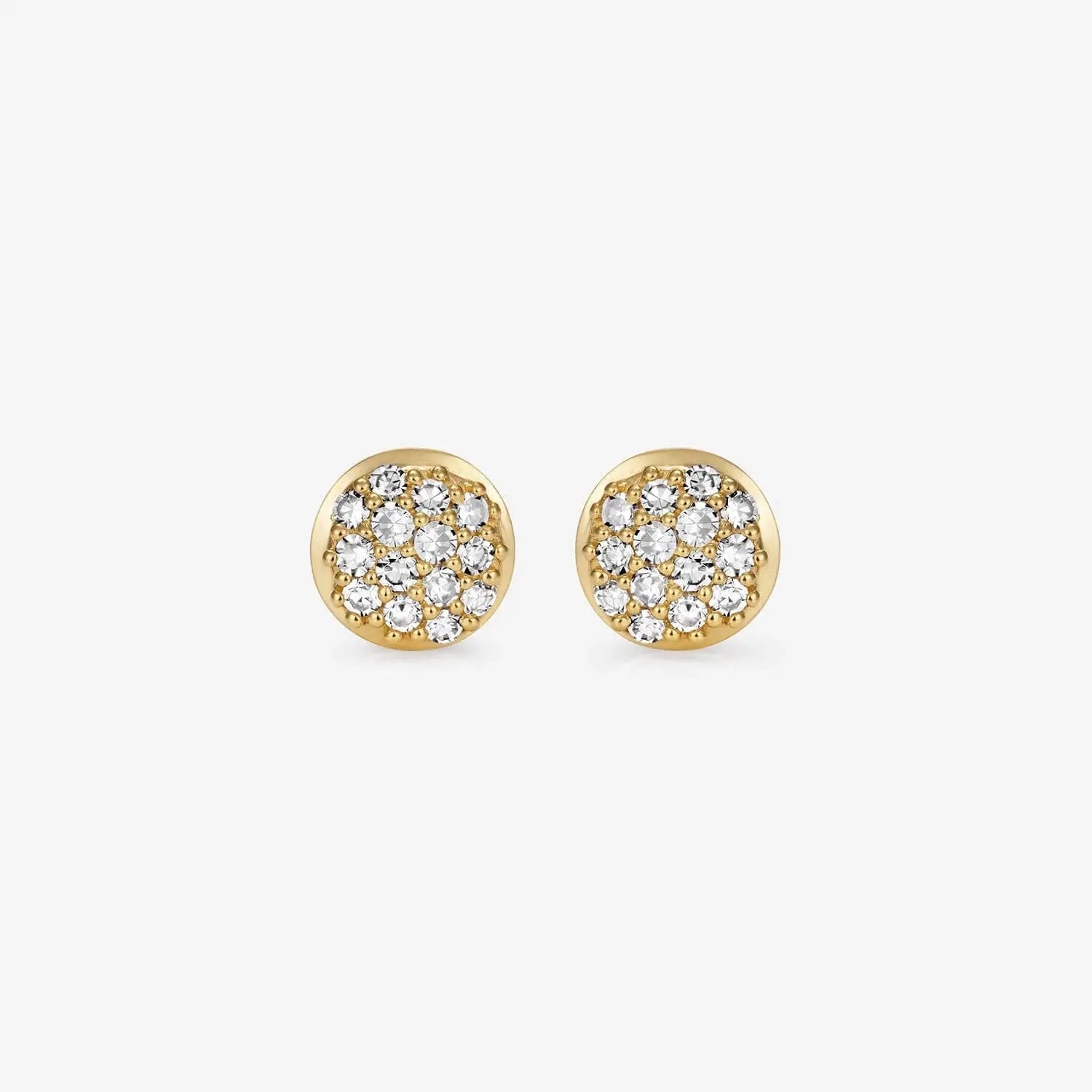 886 Pavé Stud Earrings in 18ct Yellow Gold 886 The Royal Mint