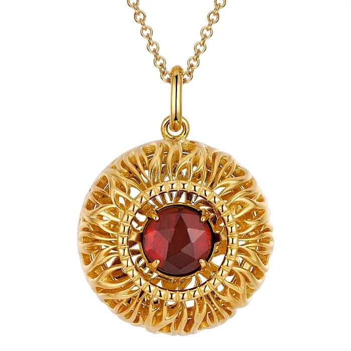 Canada Dancing Ammolite: Elements of Nature Fire Pendant Silver 3.5 gram Pendant Gold-Gilded