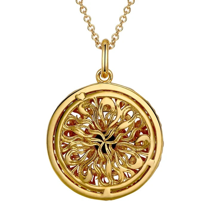 Canada Dancing Ammolite: Elements of Nature Fire Pendant Silver 3.5 gram Pendant Gold-Gilded