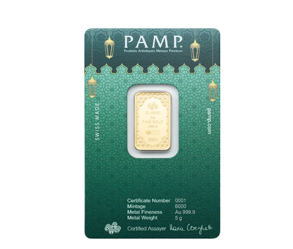 PAMP Suisse Eid Mubarak Gold 5 gram Bar