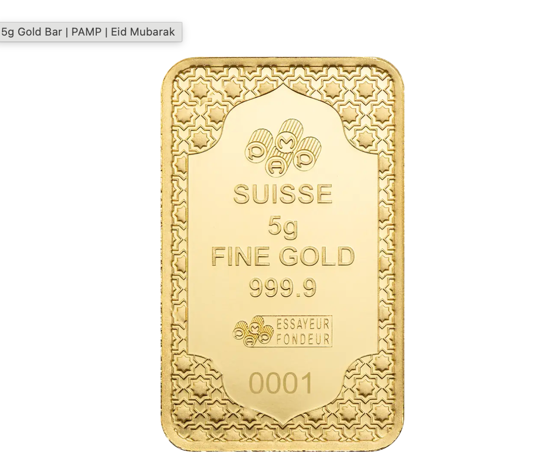 PAMP Suisse Eid Mubarak Gold 5 gram Bar