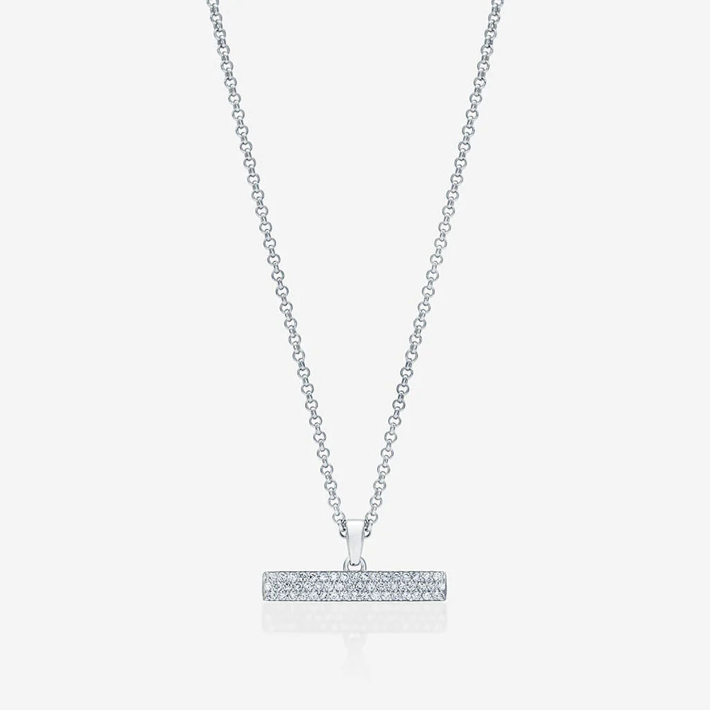 886 T-Bar With Chain in 18ct White Gold