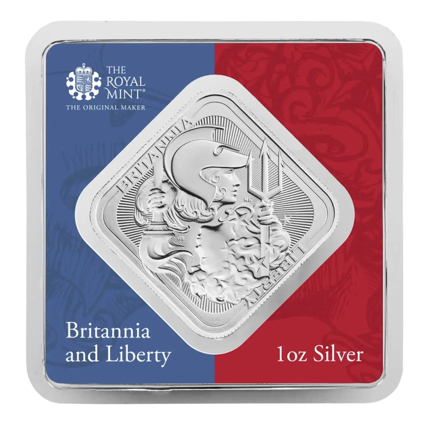 Great Britain Britannia and Liberty Silver 1 oz (ounce) Bar in TEP The Royal Mint