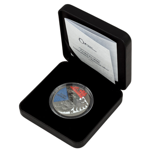 Czech Lion 2024 Black Platinum-Plated Diamond Effect Silver 1 oz (ounce) coin