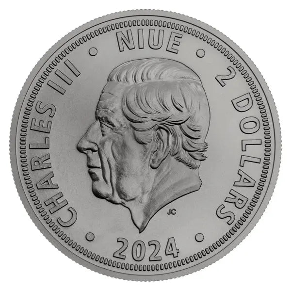 Czech Lion 2024 Black Platinum-Plated Diamond Effect Silver 1 oz (ounce) coin The Czech Mint